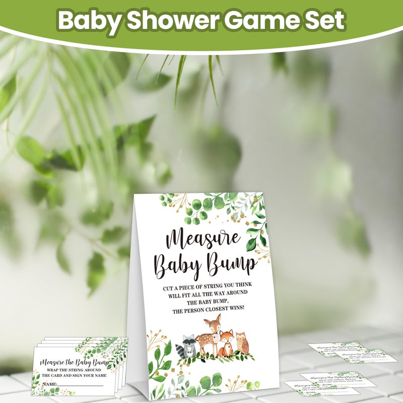 DETIHO Woodland Animal Measure The Baby Bump Baby Shower Game Set - Image 3
